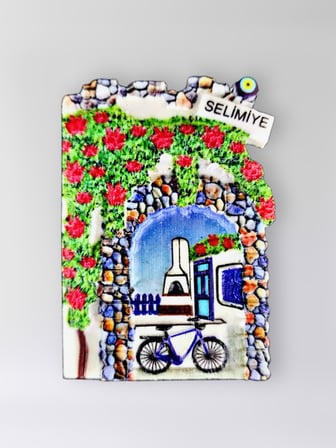 SELİMİYE Polyester Kabartmalı Magnet 5,5 x 7 cm Dekoratif Hediyelik Buzdolabı Süsü (Kod:1549)