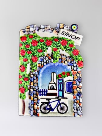 SİNOP Polyester Kabartmalı Magnet 5,5 x 7 cm Dekoratif Hediyelik Buzdolabı Süsü (Kod:1552)