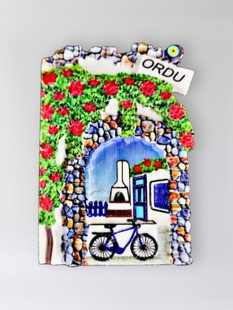 ORDU Polyester Kabartmalı Magnet 5,5 x 7 cm Dekoratif Hediyelik Buzdolabı Süsü (Kod:1553)