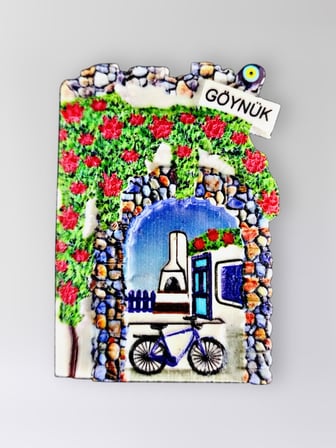 GÖYNÜK Polyester Kabartmalı Magnet 5,5 x 7 cm Dekoratif Hediyelik Buzdolabı Süsü (Kod:1574)