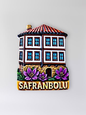 SAFRANBOLU Polyester Kabartmalı Magnet 5,5 x 7 cm Dekoratif Hediyelik Buzdolabı Süsü (Kod:1575)