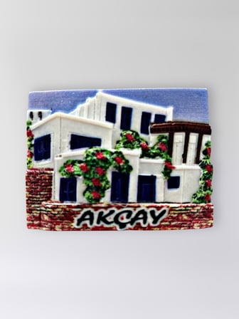 AKÇAY Polyester Kabartmalı Magnet 7,5 x 5,5 cm Dekoratif Hediyelik Buzdolabı Süsü (Kod:1597)