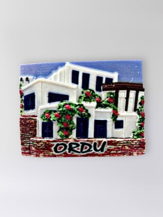 ORDU Polyester Kabartmalı Magnet 7,5 x 5,5 cm Dekoratif Hediyelik Buzdolabı Süsü (Kod:1598)