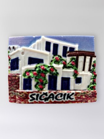 SIĞACIK Polyester Kabartmalı Magnet 7,5 x 5,5 cm Dekoratif Hediyelik Buzdolabı Süsü (Kod:1603)