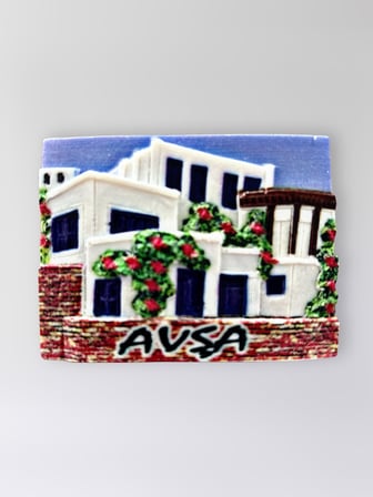 AVŞA Polyester Kabartmalı Magnet 7,5 x 5,5 cm Dekoratif Hediyelik Buzdolabı Süsü (Kod:1627)