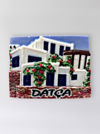 DATÇA Polyester Kabartmalı Magnet 7,5 x 5,5 cm Dekoratif Hediyelik Buzdolabı Süsü (Kod:1632)