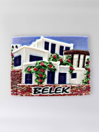 BELEK Polyester Kabartmalı Magnet 7,5 x 5,5 cm Dekoratif Hediyelik Buzdolabı Süsü (Kod:1646)