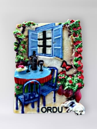 ORDU Polyester Kabartmalı Magnet 5 x 6,5 cm Dekoratif Hediyelik Buzdolabı Süsü (Kod:1665)