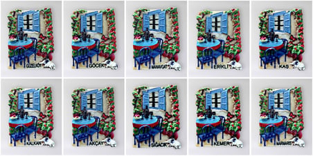 AĞVA Polyester Kabartmalı Magnet 5 x 6,5 cm Dekoratif Hediyelik Buzdolabı Süsü (Kod:1683)