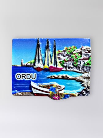 ORDU Polyester Kabartmalı Magnet 7 x 5 cm Dekoratif Hediyelik Buzdolabı Süsü (Kod:1702)