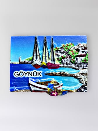 GÖYNÜK Polyester Kabartmalı Magnet 7 x 5 cm Dekoratif Hediyelik Buzdolabı Süsü (Kod:1713)
