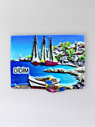 DİDİM Polyester Kabartmalı Magnet 7 cm x 5 cm Dekoratif Hediyelik Buzdolabı Süsü (Kod:1716)