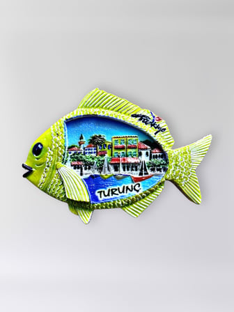 TURUNÇ Polyester Kabartmalı Magnet 8,5 x 6 cm Dekoratif Hediyelik Buzdolabı Süsü (Kod:1749)