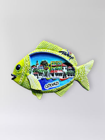 GÖLYAZI Polyester Kabartmalı Magnet 8,5 x 6 cm Dekoratif Hediyelik Buzdolabı Süsü (Kod:1752)