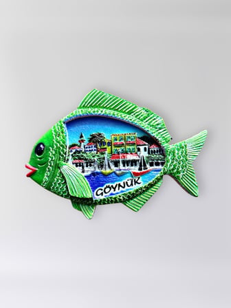 GÖYNÜK Polyester Kabartmalı Magnet 8,5 x 6 cm Dekoratif Hediyelik Buzdolabı Süsü (Kod:1753)