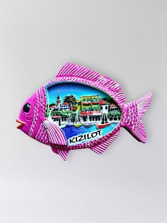 KIZILOT Polyester Kabartmalı Magnet 8,5 x 6 cm Dekoratif Hediyelik Buzdolabı Süsü (Kod:1765)
