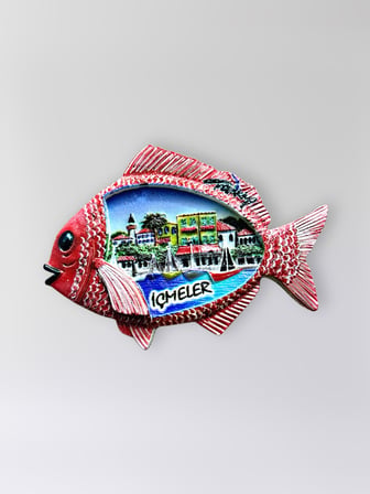 İÇMELER Polyester Kabartmalı Magnet 8,5 x 6 cm Dekoratif Hediyelik Buzdolabı Süsü (Kod:1769)