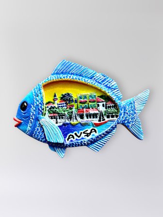 AVŞA Polyester Kabartmalı Magnet 8,5 x 6 cm Dekoratif Hediyelik Buzdolabı Süsü (Kod:1773)