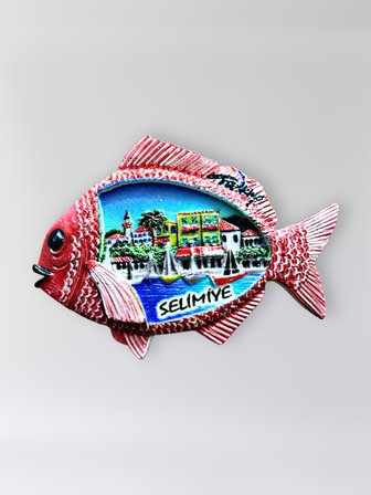 SELİMİYE Polyester Kabartmalı Magnet 8,5 x 6 cm Dekoratif Hediyelik Buzdolabı Süsü (Kod:1776)