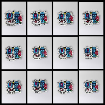 AMASRA Temalı Polyester Kabartmalı  Magnet  7 x 6,5 cm – Dekoratif Hediyelik Buzdolabı Süsü  (kod:1790)
