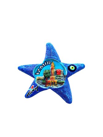 İzmir Temalı Polyester Magnet.  7cm X 7 cm