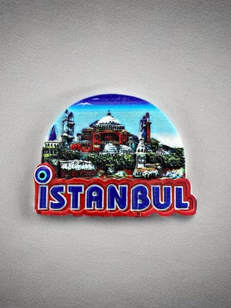 İstanbul Temalı Kabartma Polyester Magnet 9cm X 6cm.