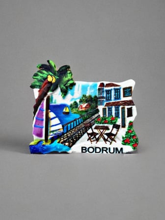 Bodrum Temalı Kabartmalı Polyester Magnet. 7,5cm X 6,5cm (KOD:1064)