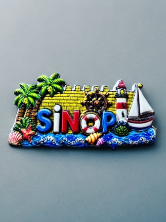 SİNOP Polyester Kabartmalı Magnet  8,5x4 cm Şehir Magneti Dekoratif Hediyelik Buzdolabı Süsü (kod:1854)