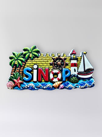 SİNOP Polyester Kabartmalı Magnet  8,5x4 cm Şehir Magneti Dekoratif Hediyelik Buzdolabı Süsü (kod:1854)