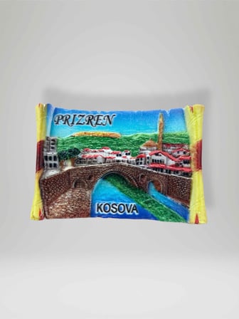 PRİZREN ( KOSOVA ) Polyester Kabartmalı Magnet  6,5x5 cm Şehir Magneti Dekoratif Hediyelik Buzdolabı Süsü (kod:1863)