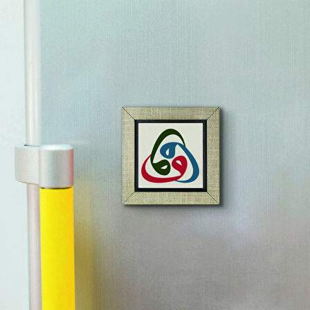 3’lü vav harfi Baskılı MDF  Magnet(KH-183)Buzdolabı Süsü