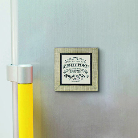 Yeşaya 26:3  Baskılı MDF  Magnet(KRG-126)Buzdolabı Süsü