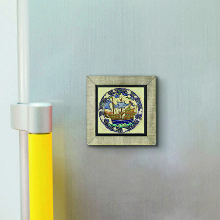 Gemi Baskılı MDF  Magnet(KRG-131)Buzdolabı Süsü