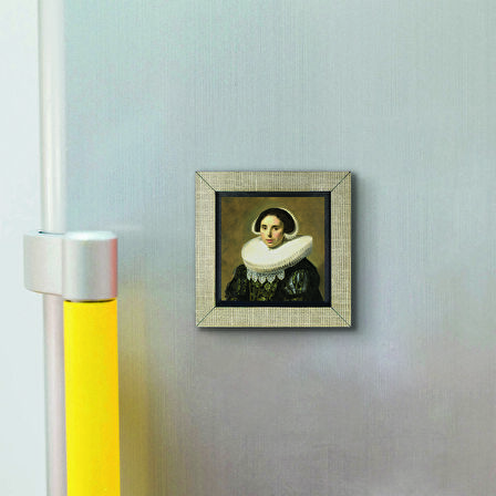 Bir Kadın Portresi (Frans Hals, 1630) Baskılı MDF  Magnet(KRG-133)Buzdolabı Süsü