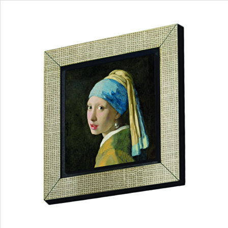 İnci Küpeli Kız (Johannes Vermeer, 1665 Baskılı MDF  Magnet(KRG-134)Buzdolabı Süsü