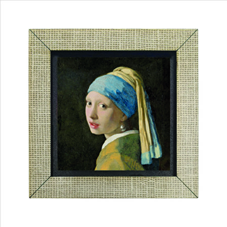 İnci Küpeli Kız (Johannes Vermeer, 1665 Baskılı MDF  Magnet(KRG-134)Buzdolabı Süsü