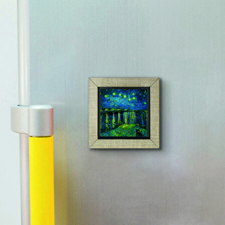 Ren Nehrinde Yıldızlı Bir Gece (Vincent Van Gogh, 1888) Baskılı MDF  Magnet(KRG-136)