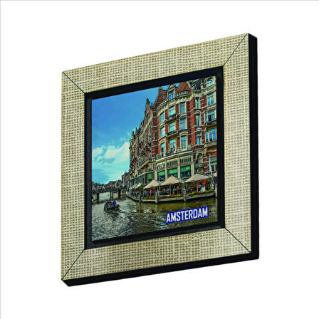 Amsterdam Görseli Baskılı MDF  Magnet(KRG-014)Buzdolabı Süsü