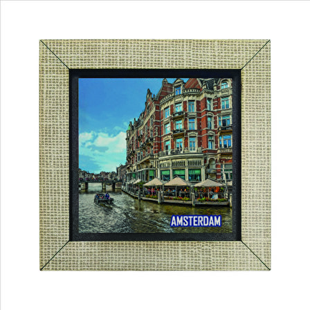 Amsterdam Görseli Baskılı MDF  Magnet(KRG-014)Buzdolabı Süsü