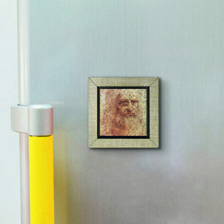 Otoportre (Leonardo Da Vinci, 1512) Baskılı MDF  Magnet(KRG-142)