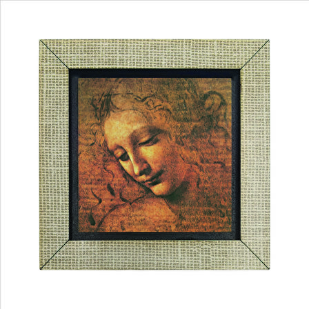 Kadın Başı Eskizi (Leonardo Da Vinci, 1508) Baskılı MDF  Magnet(KRG-143)