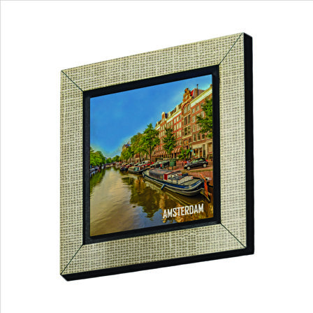 Amsterdam Görseli Baskılı MDF  Magnet(KRG-015)Buzdolabı Süsü