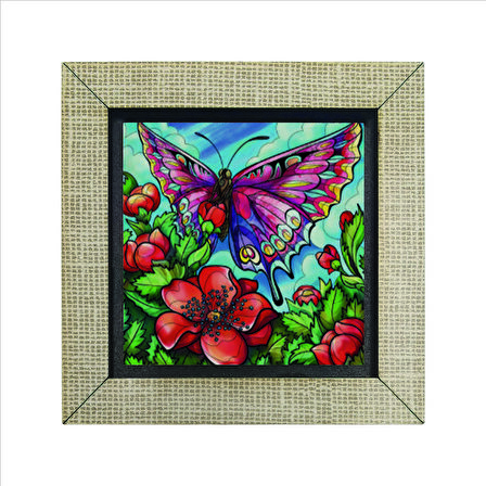 Kelebek Baskılı MDF  Magnet(KRG-153)Buzdolabı Süsü