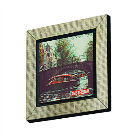Amsterdam Görseli Baskılı MDF  Magnet(KRG-016)Buzdolabı Süsü