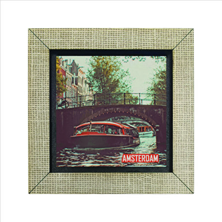 Amsterdam Görseli Baskılı MDF  Magnet(KRG-016)Buzdolabı Süsü