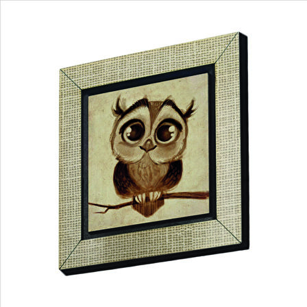 Baykuş Baskılı MDF  Magnet(KRG-163)Buzdolabı Süsü