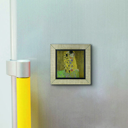 Öpücük (Gustav Klimt, 1907) Baskılı MDF  Magnet(KRG-169)