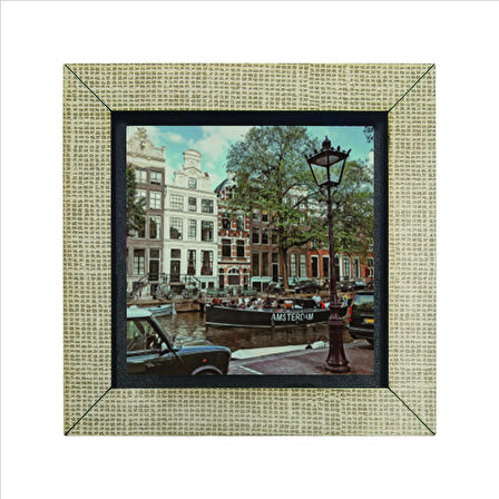 Amsterdam Görseli Baskılı MDF  Magnet(KRG-017)Buzdolabı Süsü