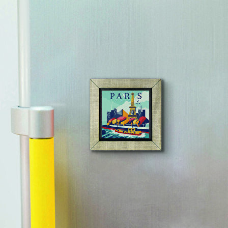Paris Baskılı MDF  Magnet(KRG-002)Buzdolabı Süsü