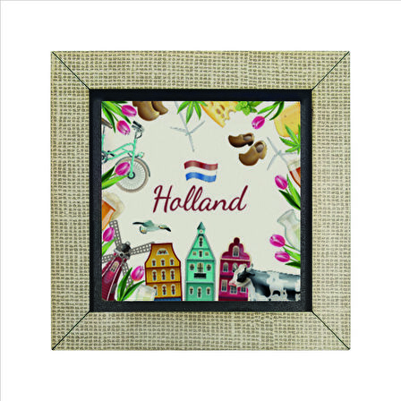 Hollanda Sembolleri Baskılı MDF  Magnet(KRG-021)Buzdolabı Süsü